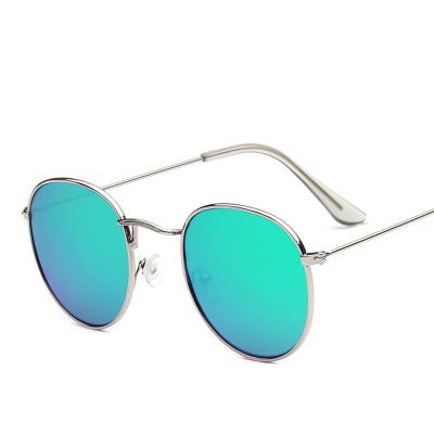 China 2021 Fashion Sunglasses Boy Sunglasses Retro Metal Gold Eyeglasses Sunglass Mirror Lens Round Sun Glasses for sale