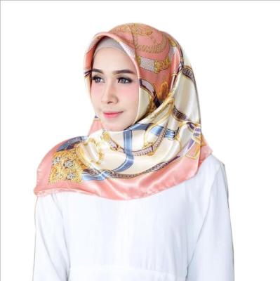 China Warm Printing Silk Satin Hijab Fahsion Scarves Shawls And Wraps Female 90*90cm Scarves For Women Scarves for sale