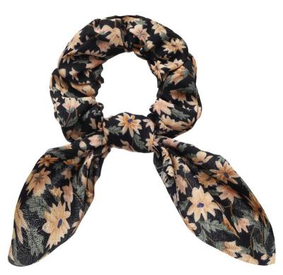 China Floral Rabbit Ear Hair Bands Scrunchy Headbands Hair Ponytail Retro Feeling Headband Soft Smooth Bohemian Rope Headband for sale