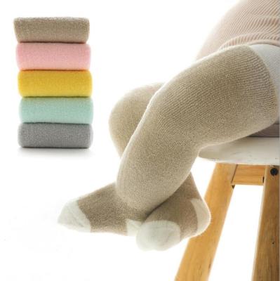 China Girls Wool Stockings Long Lasting Knee High Socks Kids Thick Warm Baby Booties Solid Winter Long Socks For Floor for sale