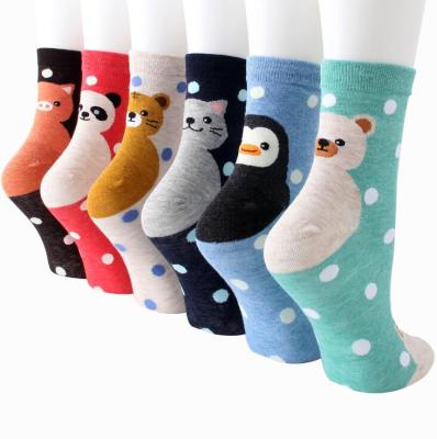 China 12 Pairs/lot Autumn Winter Warm Socks Polka Dot Sporty For Female Socks Animal Print Knit Socks For Women for sale