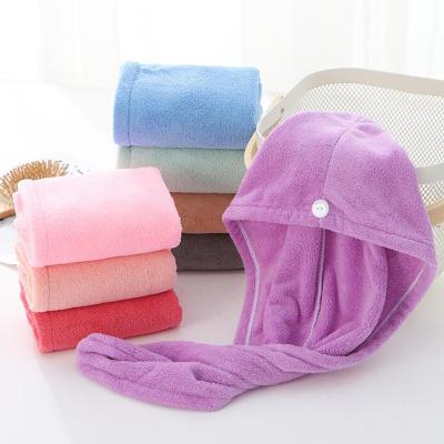 China COMMON Shower Turban Wrap Hat Drying SPA Bathing Towel Magic Super Absorbent Microfiber Hair Dry Hair Towel Quick Dry Hat for sale