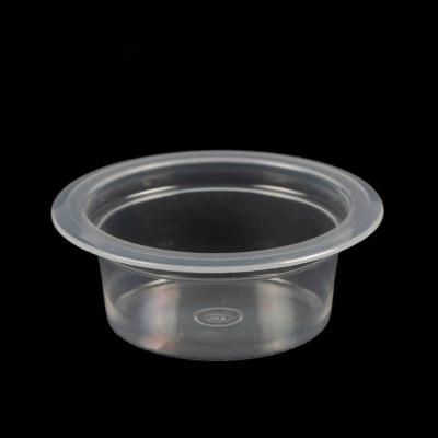 China Single Wall 16Ml Flat Base Shape Plastic Jelly Cup , Clear Mini PP Sause Cup for sale