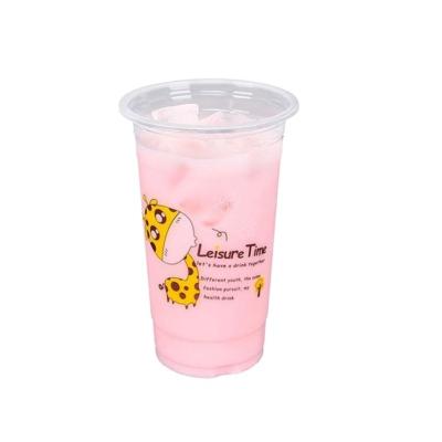 China New Disposable Plastic Milk Tea 20OZ 590ml Plastic Glass Cup With Dome Lid for sale