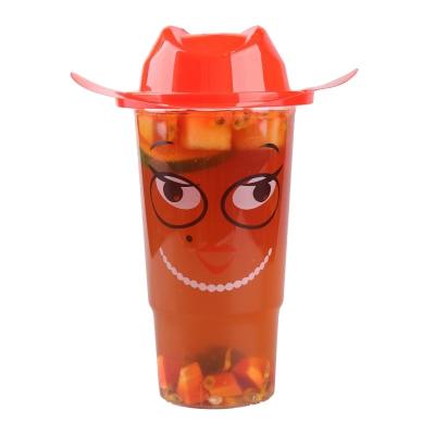 China Torch Shape Milk Tea 32OZ 1000ml Big Vloume Disposable Plastic Cup With Cap Lid for sale