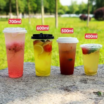 China Single Wall Cheap 16Oz Plastic Disposable Beverage Cups Free Sample With Lid For Juice Cup for sale