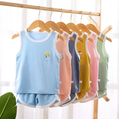 China Breathble Cozy Summer Baby Outfit Clothes Sleeveless Vest Tops Shorts Kids Summer Toddler Baby Outfit 2 Piece Sets for sale