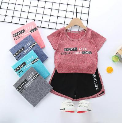 China ENGLAND STYLE Baby Summer Clothes Short Sleeve T-shirt Tank Top Shorts Kids Sports Wear Toddler Quick Dry Tracksuit for sale