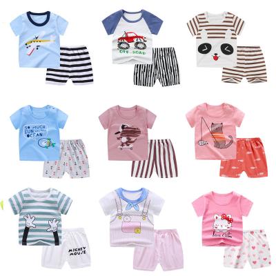 China Casual Baby Boy Sets Summer Girls Clothes Sets Printed Short Sleeve Shirt Shorts Summer Children Dress Toddler Kids Clothing Set for sale