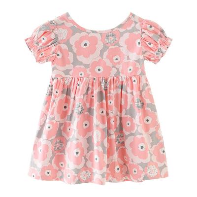 China Washable Baby Dress Girls Flower Print Ruffles Princess Dress Sundress Clothes Outfit Shirt Dresses For Toddler Girl for sale