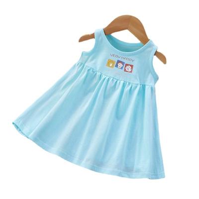 China Washable Summer Cartoon Little Girls Toddler Girls Dresses Sleeveless Party Dresses Casual Outfits For Girls Kids for sale