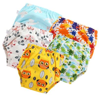 China Printed Toddler Potty Training Underwear With Wings Baby Underwear 100% Cotton Cloth Baby Diaper Washable for sale