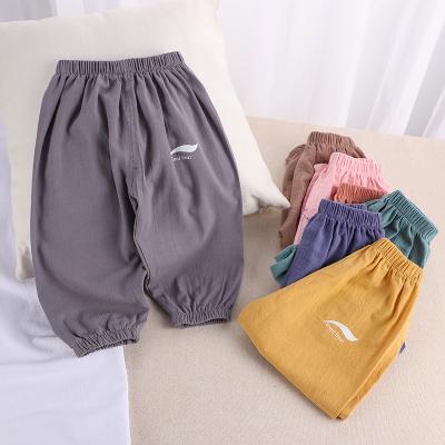 China Anti-Wrinkle Baby Boy Girl Kids Summer Pants Cotton Linen Baby Pants Harem Casual Joggers Long Elastic Toddler Basic Bloomers for sale