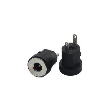 China DC-022BA Power Jack Supply Cable Female 2 Pin Panel Mounting Connector Socket with Common DC-022BA Nut and Snap for sale