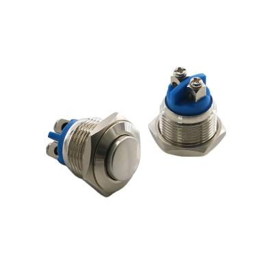 China Control metal knob with lamp switch with round self-resetting wire and self-locking waterproof high head small inching knob for sale