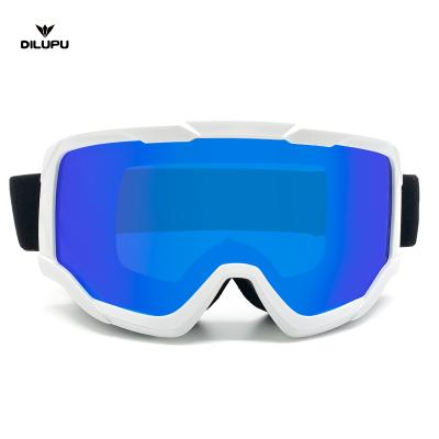 China 2020 lens manufacture wholesale price double cylinder reinforced ski goggles ski goggles with magnetic duct ski goggles for sale