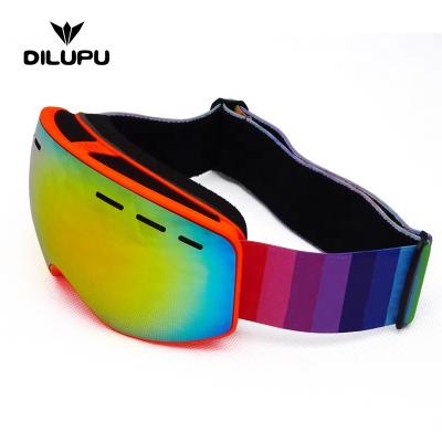 China Multicolor Child Ski Goggles Kids Skiing Goggles Double Double Anti Fog Sphere Anti Fog Lens for sale