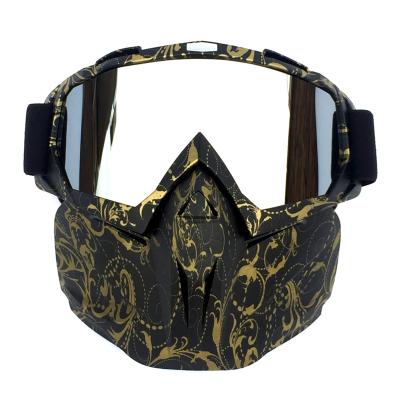 China UV Proof High Quality Bronze Flower Frame Outdoor Sports Motorcycle Goggles Eye To Protect Glasses for sale