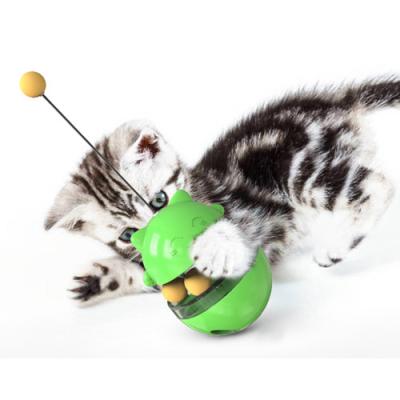 China Pet Cat Turntable Toy Tumbler Ball Stocked Interactive Toys Treat Food Dispenser For Cats for sale