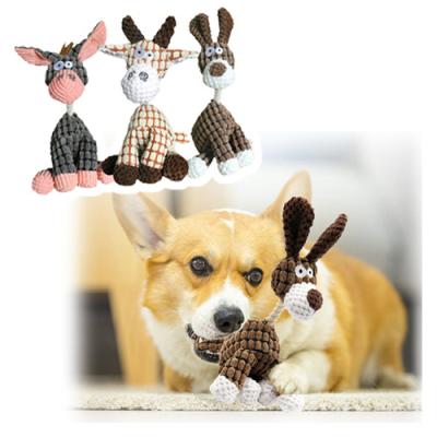 China Stocked Most Popular Wholesale Pet Products Animal Shape Dog Chew Toys Donkey Squeaky Plush Comfort Soothe Pet Toys for sale