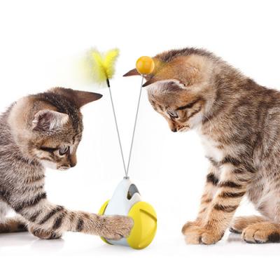 China Wholesale Good Quality Stocked Tumbler Lighter Cat Stick Balance Car Squeaky Toys For Cats Interactive Motorized Cat Toy for sale