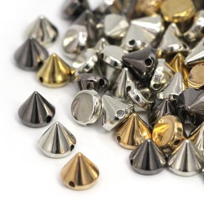 China Fashion Accessories 2 Holes CCB Punk Rivet For Leather Spikes And Studs For Clothes Cone Plastic Spikes for sale