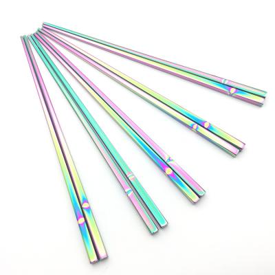 China Durable Colored Stainless Steel Chopsticks Mirror Polish Sushi Chopsticks for sale