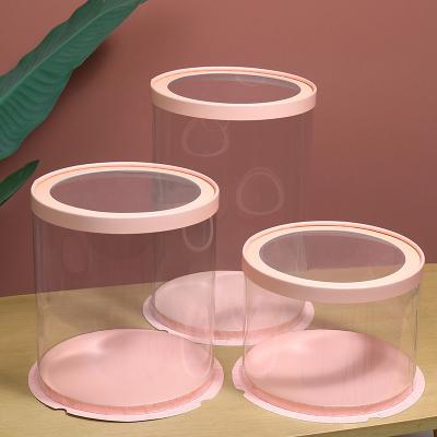 China Disposable Food Packaging Tools Single And Double Birthday Cake Celebrity Internet Gift Box Baking Transparent Wall for sale