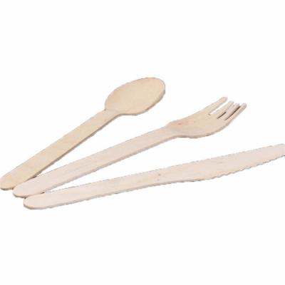 China Main Fork Mini Food Knife 300pcs Food Grade Simple Modern Disposable Wooden Tableware Scoop Soup Flat Dish for sale