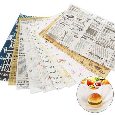 China Waterproof Disposable Anti-oil Waxed Paper Fast Food Leakproof Papers Unique Supplies for sale