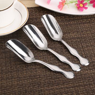 China Sustainable Stainless Steel Ice Scoops Beans Shovel Tea Scoops Mini Coffee Powder Shovel for sale