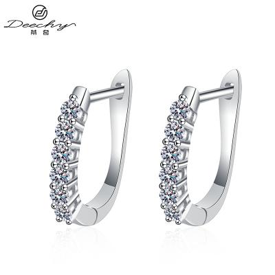 China Moissanite Diamond Cuff Earrings Huggie Stud Earrings Current Huggie Circle Earring For Women 925 Sterling Silver Moissanite Huggie Hoop Earring for sale