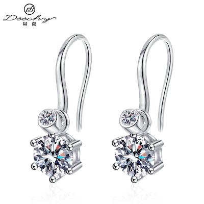 China Deechy AZ841-E Thread Earrings Earring Gift For Women 925 Thin Silver Moissanite Thread Earrings Diamond Dangle Earrings Moissanite Dangle Jewelry for sale