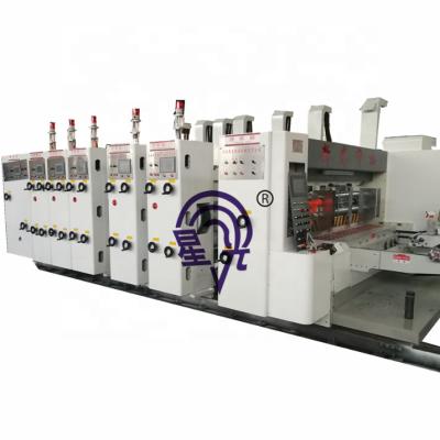 China Five-color Leading Edge Feeding Box Making Machine 1200*2800mm Cardboard Printing Die Cutting Machine for sale