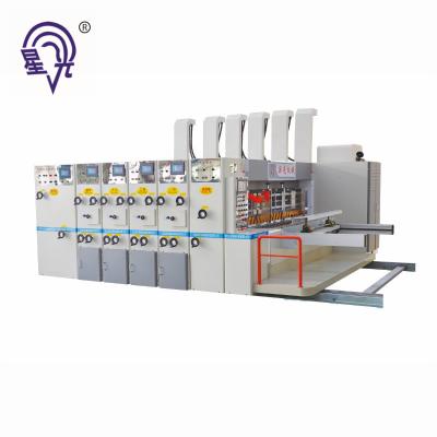 China Cardboard Box Making Machine Flexo Type Printing Machine With Die Cutting And Slotting Stacker for sale