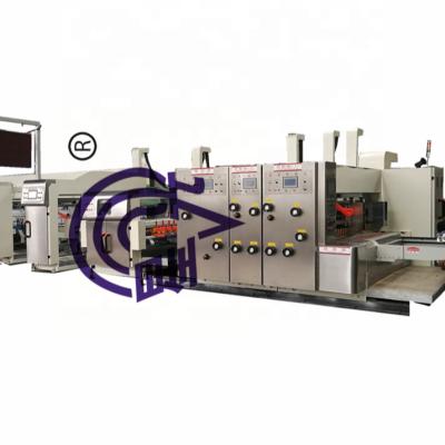 China Three-color Feeding Leading Edge Box Making Machine 1200*2600mm Cardboard Printing Machine Die Cutting Line for sale