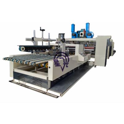 China Flexo type Flexo tyap printing 1600*2800 flexo lead edge feed die cutting folder 2 color printing sticking carton line for sale