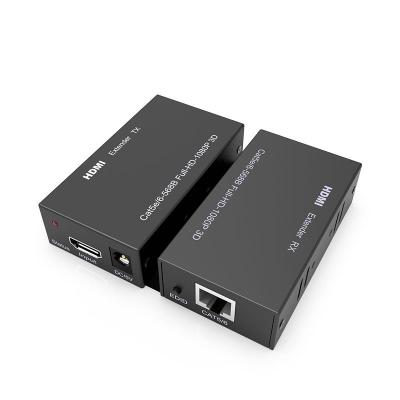 China OEM HDTV Supplement 60M 1080p 3D HD MI Signal Network Extender Receiver Cat5 Cat6 RJ45 Ethernet Converter HD MI Extend 23x16x8 for sale