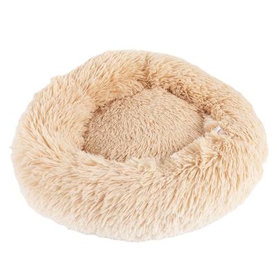 China Stocked Amazon Hot Sale Fashion Soft Cushion Fluffy Washable Plush Round Eco Friendly Sofa Luxury Cat Bed Dog Bed Pet Beds for sale