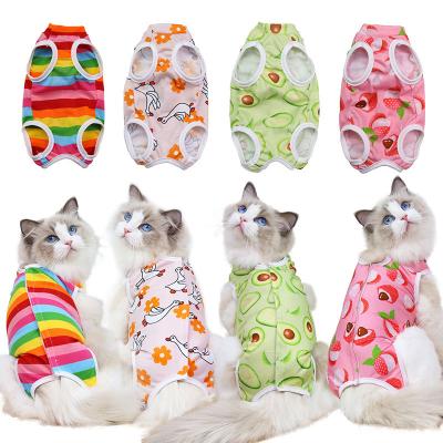 China Stocked Hot Selling Wholesale 5 Colors Cat Surgery Clothes for Recovery Soft Cozy Cat Sanitary Clothes Cat Recovery Suit for sale