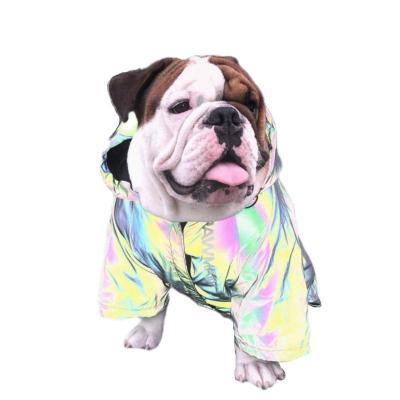 China Stocked Fashion Pet Dog Clothes Cool Colorful Reflective Coat Waterproof Reflective Pet Jacket Dog Cat Coat for Small Medium Large Dogs for sale