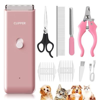 China Stocked Wholesale portable Electric Rechargeable Grooming Shaver Hair Cutter Machine waterproof household Pet Dog Cat Hair Trimmer for sale