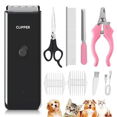 China Stocked Stocked low noise Electric Rechargeable Grooming Shaver Hair Cutter Machine waterproof household Pet Dog Cat Hair Trimmer for sale