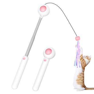 China Stocked Amazon New Arrival Feather Cat Teaser Stick Toy Cat Teaser Stick Interactive Cat Playing Toy with Bell for sale