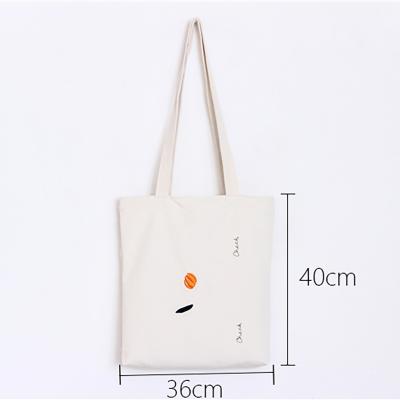 China Custom Printed Handled Logo Shoulder Handbag Cotton Canvas Bag Durable Shopping Bag Tote for sale