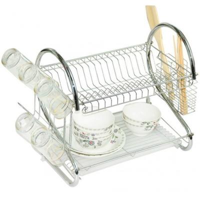 China S Type Sustainable Water Dryng Metal Cutlery Rack Kitchen Stainless Steel Bowl Storage Rack Shelf for sale