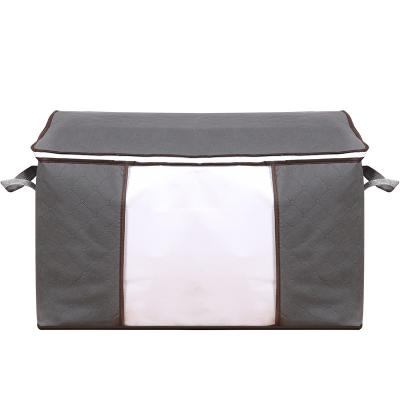 China High Quality Eco-friendly Folding Fabric Storage Bags Gray Breathable Wardrobe Organizer Bag Non-woven Folding Clothing Storage Box for sale