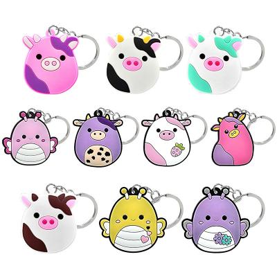 China Popular Souvenir Squishy Mauves Custom Design Soft Keychains Rubber PVC 2D Key Chain Keychain Promotional For Gifts for sale