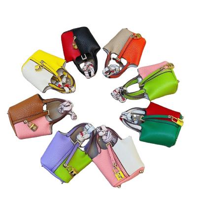 China Fashion Fasion Mini Headphone Bag Hanging Ornaments Cute Fashion Simulation Leather Grocery Basket Bag Leather Bag Key Chain for Female for sale