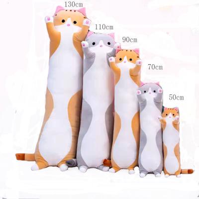 China Big Long Cute Animal Cat Plush Soft Kitten Stuffed Plush Sleeping Pillow For Kids Kawaii 5 Feet Rest Shaped Animal Pillow Toy for sale